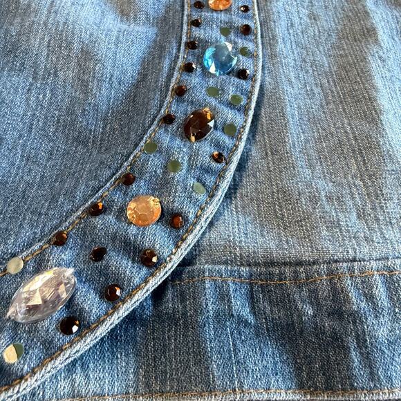 Y2k Goddess Jeans Cropped Denim Vest - Picture 5 of 6